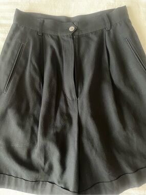 Nordstrom Classiques Pleated Black Women's Bermuda Shorts Sz4